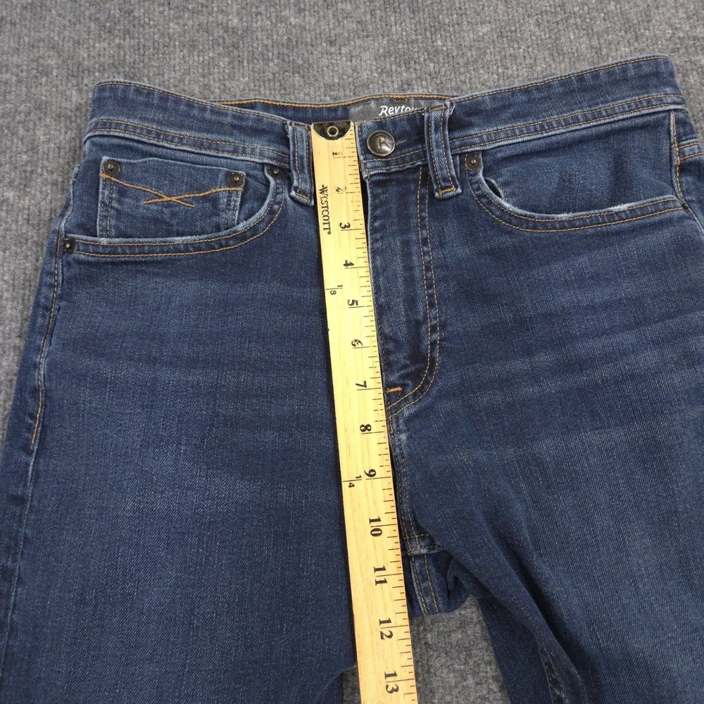 Revtown Jeans Mens 30X32 Blue Slim Taper 5 Pocket Stretch Dark Wash Denim Casual